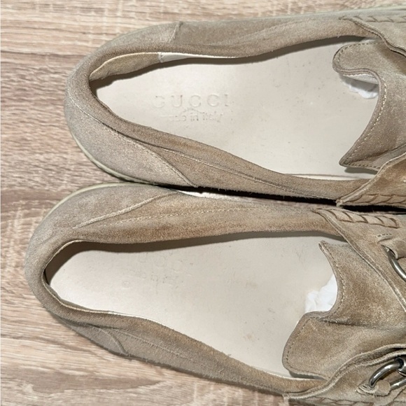 Gucci Tan Loafers with Silver Accents - Picture 7 of 12